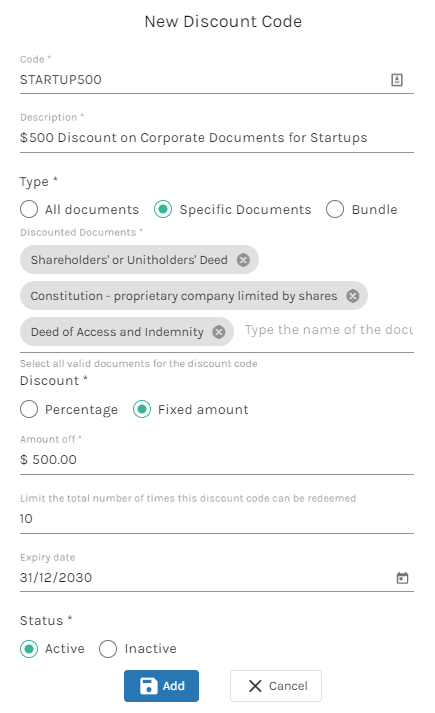 Example Specific Documents
