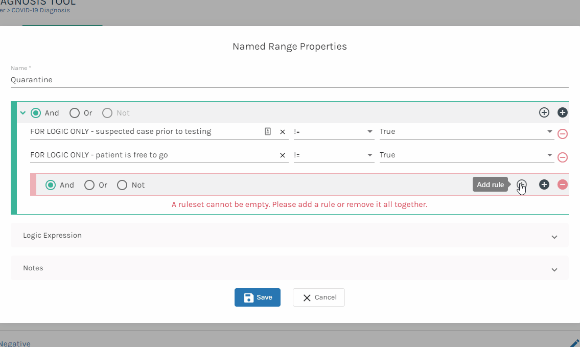 Graphical Logic builder