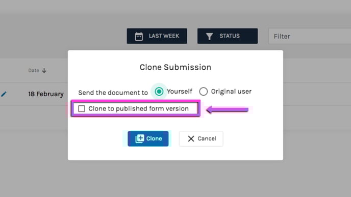 clone between versions 2