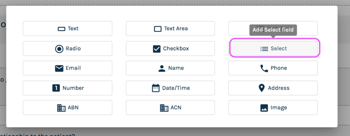 select field